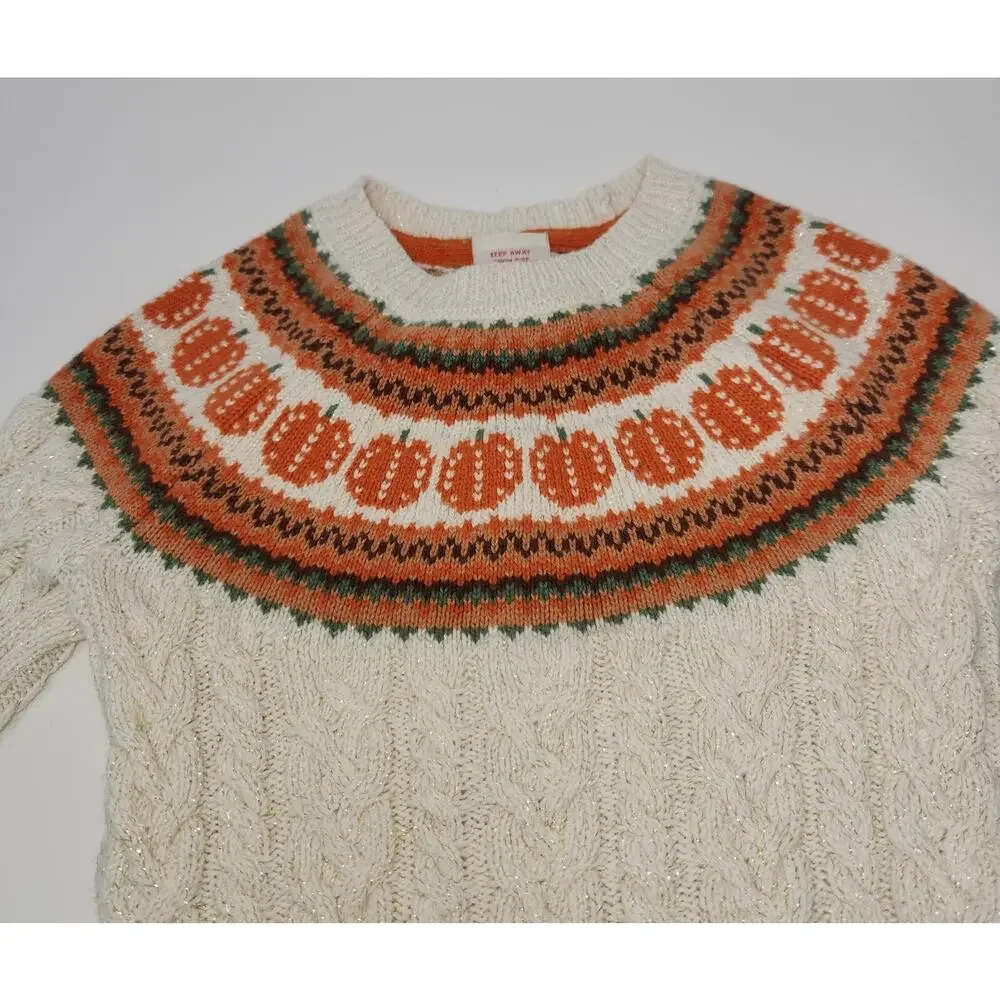 Cynthia Rowley Girls Pumpkin Fall Autumn Thanksgiving Sweater XS 4